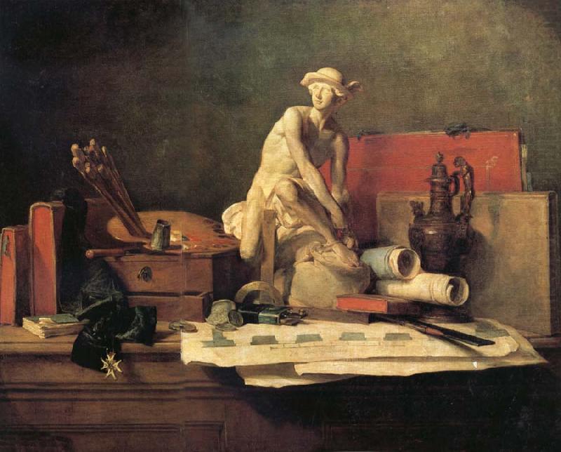 Jean Baptiste Simeon Chardin Still Life with the Attributes of the Arts oil painting picture